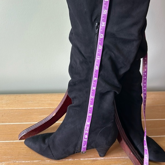 Lane Bryant heeled boots size 11 W inside zipper soft faux suede new 3.5” heel - Picture 7 of 17